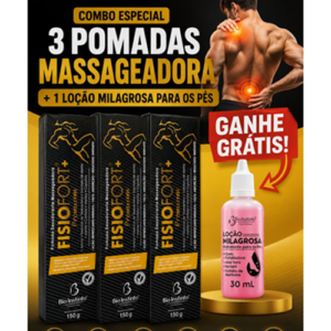 Pomada FisioFort+150g Kit com 3 Pomadas